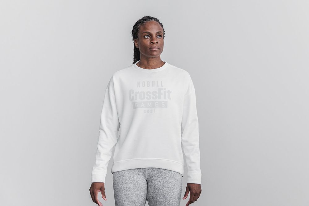 Sweats NOBULL Femme Blanche - NOBULL Crossfit Games® 2021 Crew,France (8925-KEYQV)